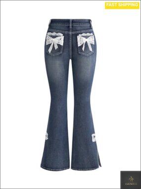 Stretchy High Waist Flared Bell Bottom Denim Jeans